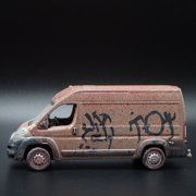 Open Box 2019 19 RAM PROMASTER 2500 SPRINTER VAN TAGGED GRAFFITI 1:64 DIECAST MODEL CAR