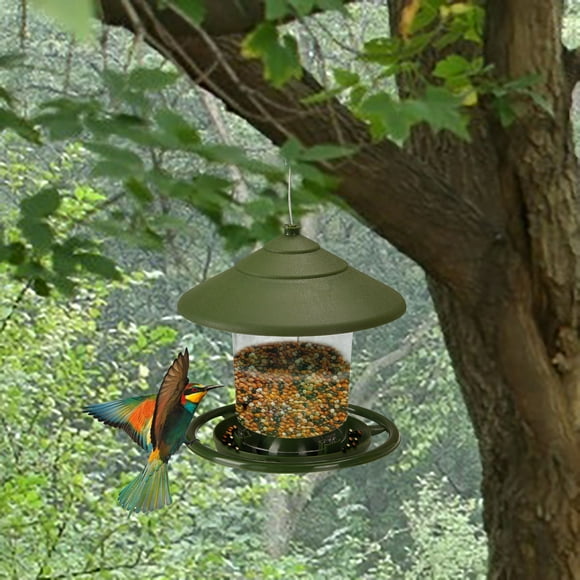 Clearance,Bird Feeder, Hanging Garden Yard Decoration, Outdoor Bird Food Distributor, Eco-Friendly Garden Bird Feeder for Wild Birds, Outdoor Feeding Station, | Plastic, Green-330 $BS$3