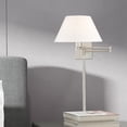 thumbnail image 4 of Livex Lighting 12" 1-Light Swing Arm Metal & Fabric Wall Lamp in Brushed Nickel, 4 of 11