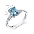 thumbnail image 2 of PEORA Swiss Blue Topaz with White Topaz Venetian Solitaire Ring for Women 14K White Gold, Genuine Gemstone, 1.75 Carats Radiant Cut 8x6mm, Size 7, 2 of 2