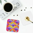 thumbnail image 5 of Disketp Magic Mushrooms Funny Coasters,4 Pcs Leather Coasters With Holder, Perfect Housewarming Hostess Gifts,Protect Furniture From Water Marks Scratch, 5 of 9
