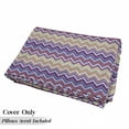 thumbnail image 5 of Chevron Floor Pillow Lounger Cover, Chevron from Small Strikes Horizontal Stripes in Contemporary Design, Nap Mat Printed Fabric Case for 5 Pillows, 88" x 27", Purple Khaki Blue, by Ambesonne, 5 of 5