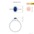 thumbnail image 6 of ANGARA Natural Oval Sapphire Halo Ring with Diamond Accents in 14K White Gold for Women (Size-7x5mm) | September Birthstone, Birthday, Anniversary, Jewelry Gift for Women | Natural Blue Sapphire Ring, 6 of 11