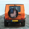 thumbnail image 7 of DouZhe Waterproof Spare Tire Cover, Vintage Grunge Patriotic American Flag Prints Adjustable Wheel Covers Fit for Jeep Trailer RV SUV Car, 17 inch, 7 of 7