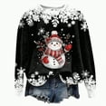 thumbnail image 5 of Towmus Plus Size Christmas Sweatshirts for Women Cute Snowman Graphic Holiday Tops Fall Long Sleeve Casual Pullover Top, 5 of 7