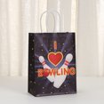 thumbnail image 2 of Bolsa de regalo de papel kraft blanco con diseño de bolos, paquete de 12, 2 of 3