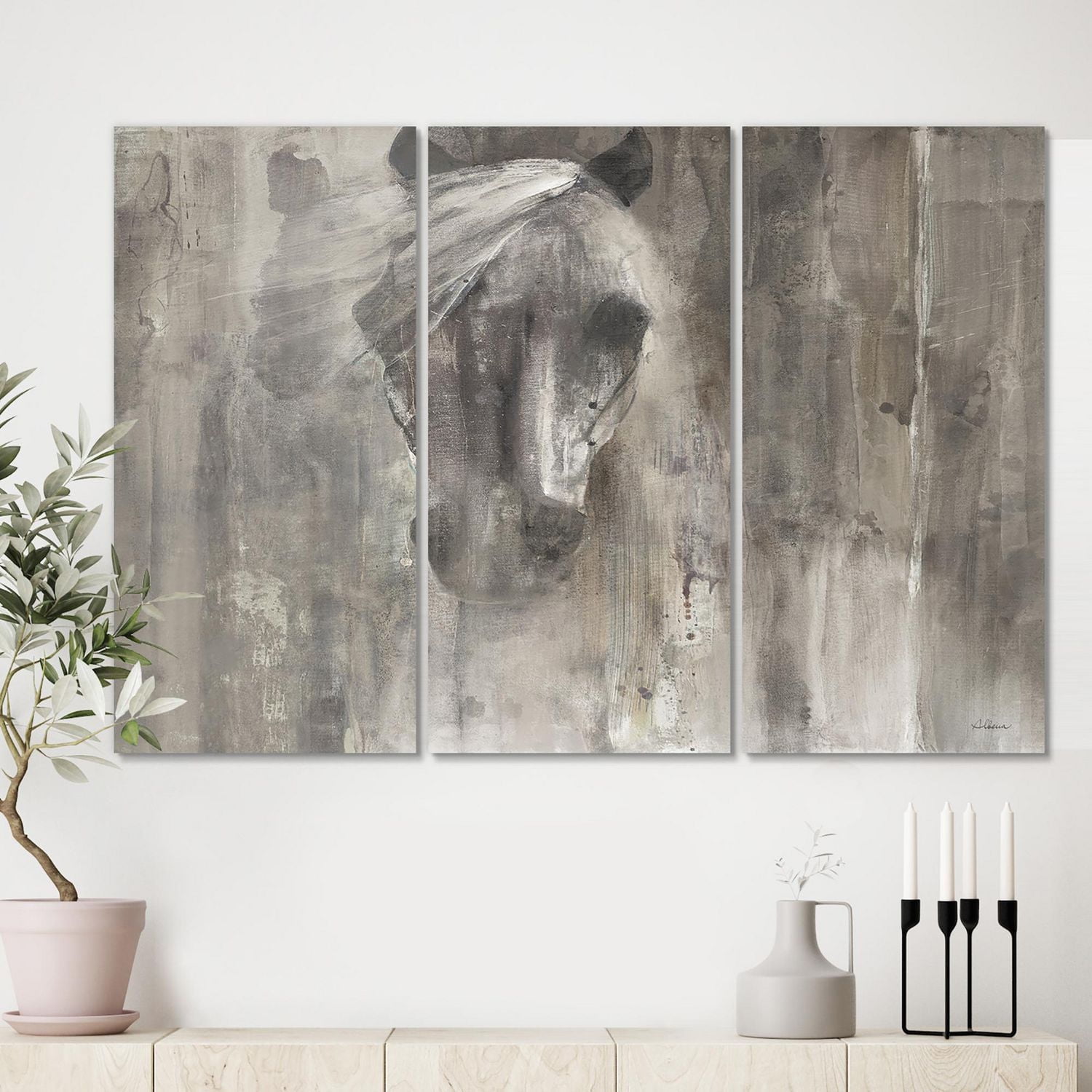 Designart Farmhouse Horse Canvas Wall Art
