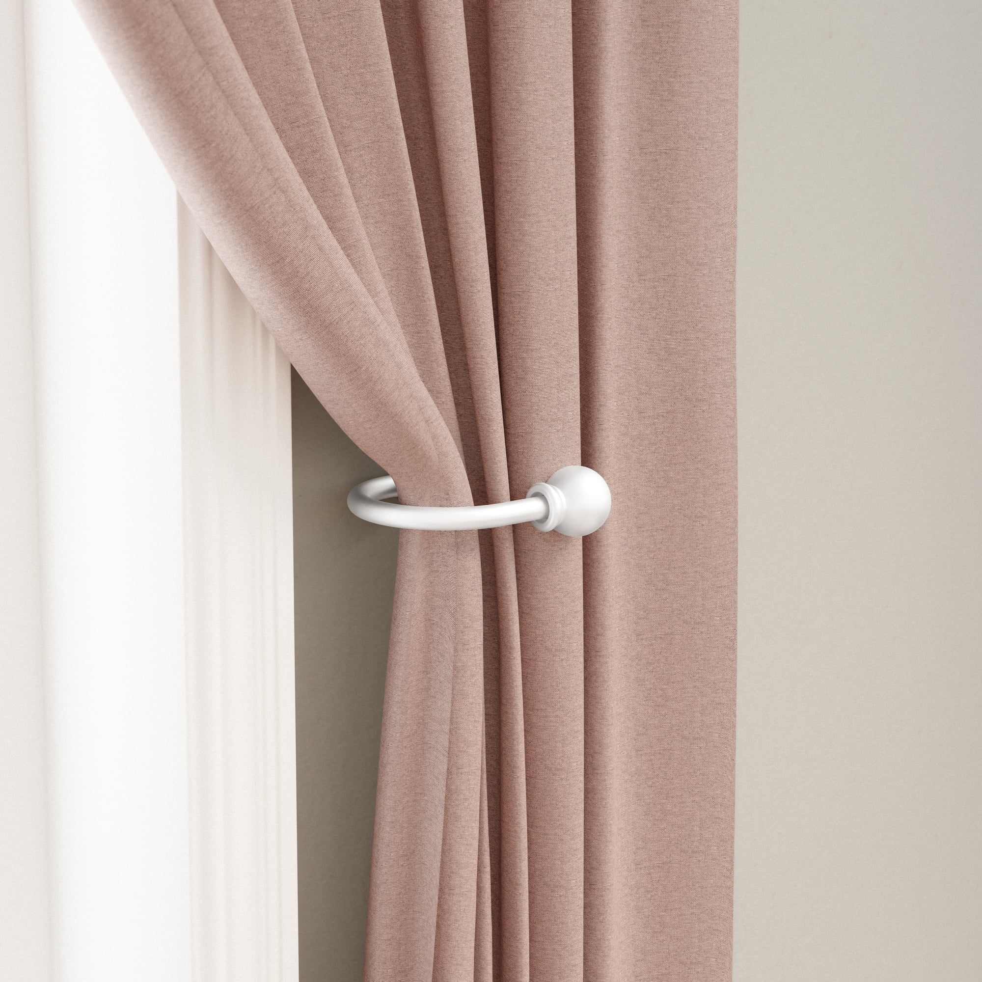 Mainstays White Ball Curtain Rod Holdbacks (2 Count)