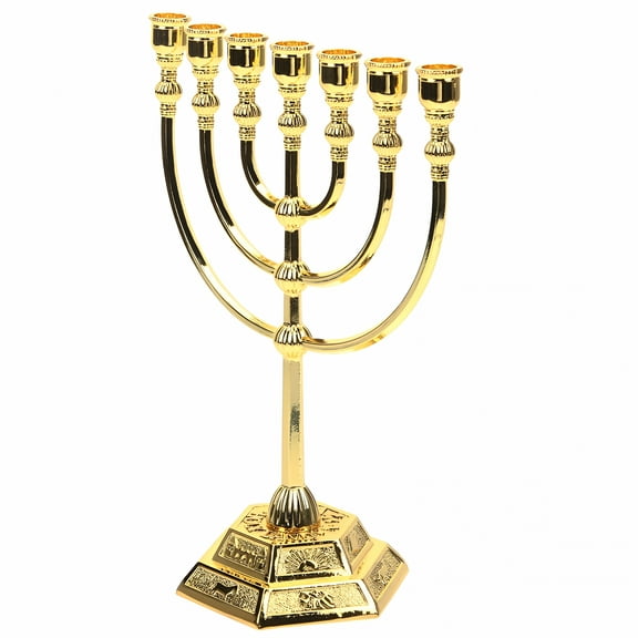 ACDANC Israel Menorah Temple 7-Branch Candle Holder Candelabrum Retro Candle Stand