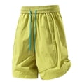 thumbnail image 7 of Inglocry Mens Athletic Running Shorts with Zipper Pocket Quick Dry Lightweight Stretch Gym Basketball Workout Sport Tennis Hiking Shorts Yellow XL, 7 of 7