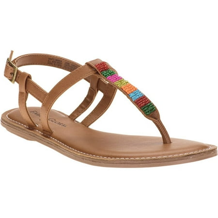 Faded Glory Women's Multi Color Beaded Thong Sandal