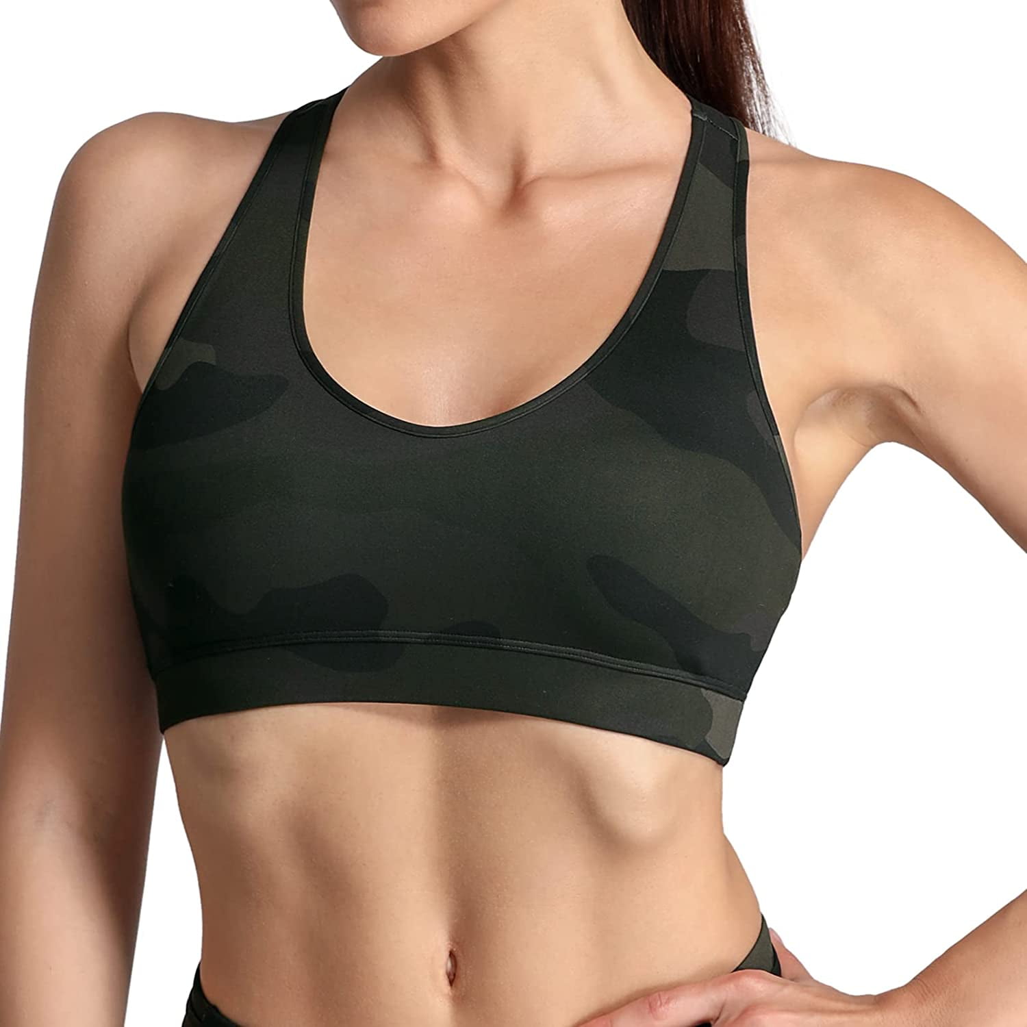 FITTIN Sports Bra for Women with Removable Cups Workout Racerback Padded Sports  Bras Medium Support A-C Cup - Walmart.com