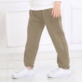 thumbnail image 6 of OYXSER Boys Girls Cotton Linen Pants Child Basic Plain Solid Trousers Big Kids Elastic Waist Long Pants Bloomers, 6 of 6