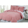 thumbnail image 1 of Home Soft Things 4 Piece Diamond Square Bedspread Quilts Set - Rose/Silver Pink - King (102" x 90"), 1 of 5