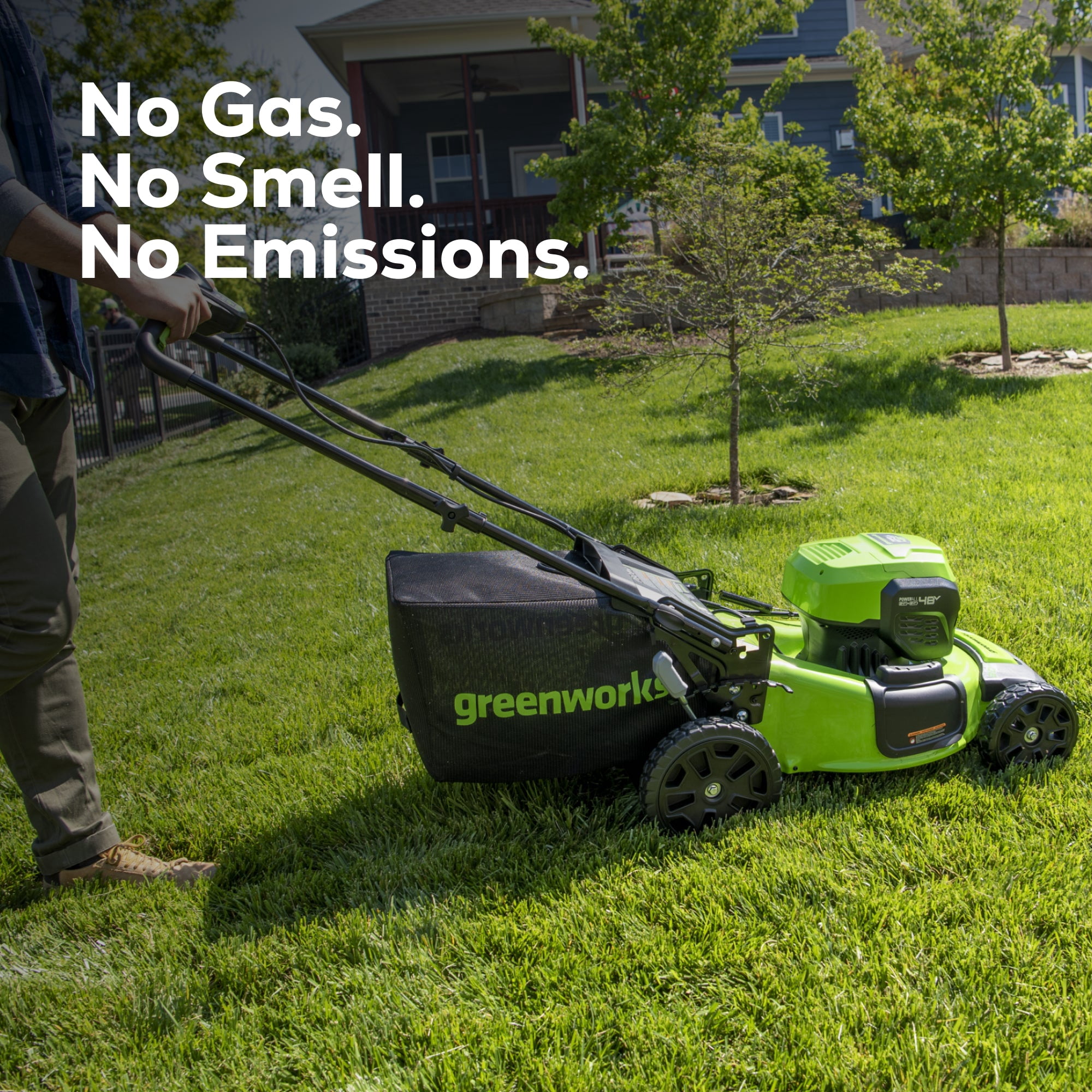 Greenworks 48V (24V x 2) 20" Cordless Battery Push Mower 3PC Combo Kit w/ (2) 4.0Ah USB Batteries,(1) 2.0Ah Battery,(1) Dual Port Rapid Charger & (1) Charger