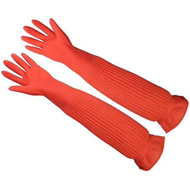 Guantes de Látex Reutilizables ZHAOCHENG Impermeables para Limpieza de Acuarios Talla M