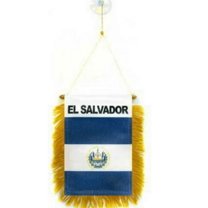 El Salvador MINI BANNER FLAG GREAT FOR CAR & HOME WINDOW MIRROR HANGING 2 SIDED