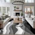 thumbnail image 3 of 8'x10' Area Rugs, Grey Ombre Indoor Outdoor Area Rug for Living Room Bedroom, Modern Geometric Moire Abstract Art Washable Bathroom Rugs Kitchen Floor Carpet Mats Home Decor Aesthetic, 3 of 8