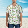 thumbnail image 2 of Susaid Frog Wear Chef Hat Print Short Sleeve Shirts Button Down Casual Shirts Summer Beach Aloha Button Down Short Sleeve for Men ,XX-Large, 2 of 7