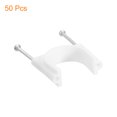 thumbnail image 3 of Unique Bargains Cable Clips with Steel Nail, 50Pack 32mm/1.26' Plastic Cable Wire Clips, White, 3 of 6