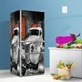 Black and White Street Car Background Fridge Sticker Waterproof Self