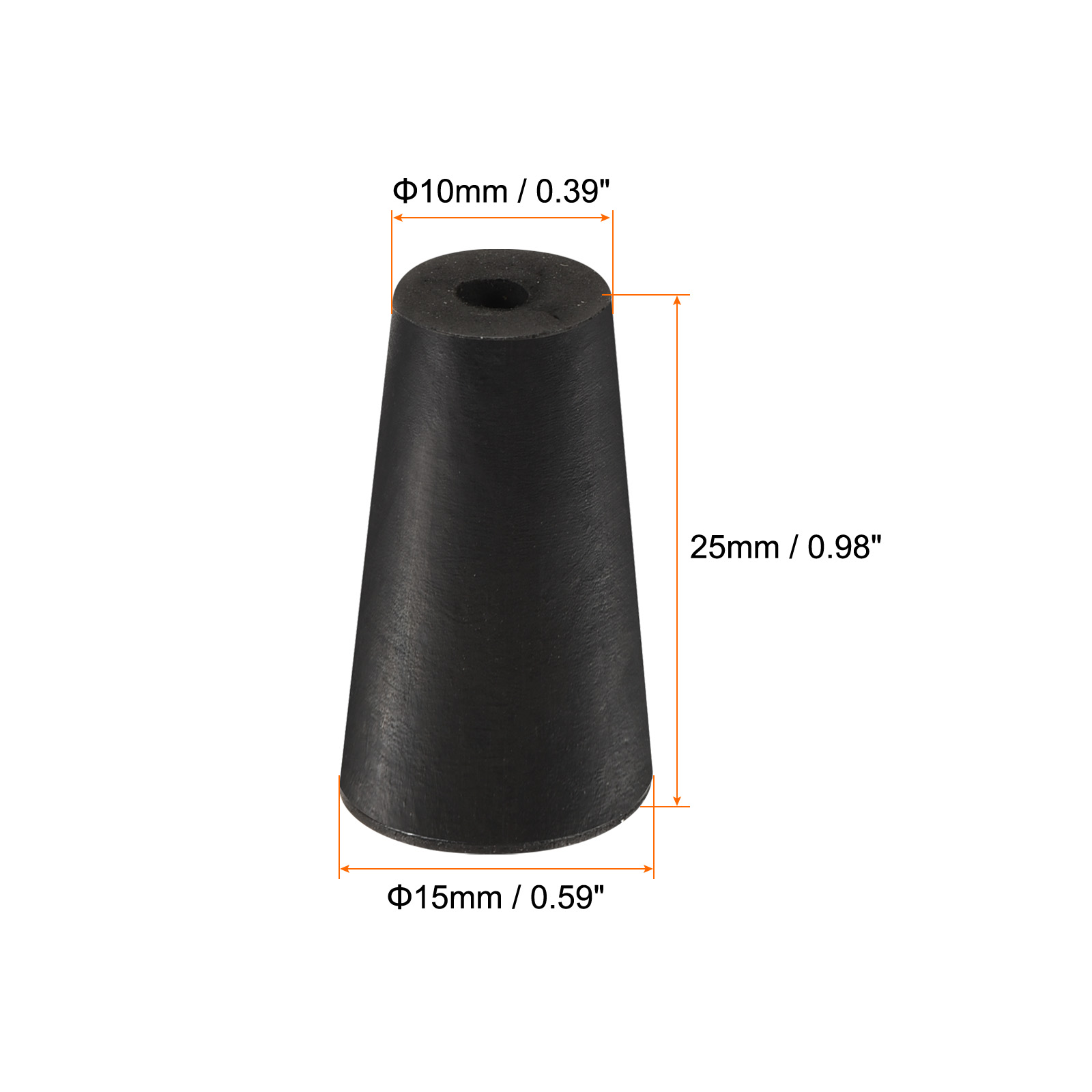 Lot De 5 Bouchons En Caoutchouc Noir Taille 0# - Bouchons Coniques Pour Tubes à Essai De Laboratoire