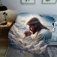 thumbnail image 4 of Soft & Warm All Season Flannel Throw Blanket Jesus Inspired Versatile for Couch Office Bed Camping Wearable Blanket, 4 of 6
