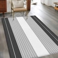 thumbnail image 3 of 3'x5' Area Rugs, Black Grey Stripe Indoor Outdoor Area Rug for Living Room Bedroom, Modern Art Horizontal Striped Washable Bathroom Rugs Kitchen Floor Carpet Mats Home Decor Aesthetic, 3 of 8
