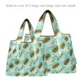 thumbnail image 3 of Wrapables Large & Small Foldable Tote Nylon Reusable Grocery Bags, Set of 2, Dandelion, 3 of 5