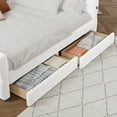 thumbnail image 5 of Euroco Upholstery Queen Size Platform Bed, Sofa Bed with USB Charging Station and 2 Drawers, White, 5 of 17
