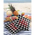 thumbnail image 3 of Pack of 2 Outdoor Pillow Covers, Merry Christmas Black White Buffalo Checked Plaid Waterproof Square Throw Pillowcase Cushion Decorative Pillow Covers for Couch Patio Tent, 24x24 in, 3 of 6
