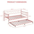 thumbnail image 3 of Danolapsi Twin Daybed with Trundle,Metal Trundle Bed,Premium Steel Slat Support,Sofa Bed Frame,Space Saving Trundle Sofa Bed for Living Room,Bedroom and Guest Room, 3 of 7