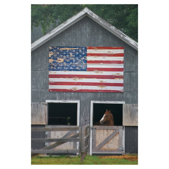 Patriotic Barn Scenes Horse Stalls by Willowbrook Fine Art Canvas Art