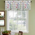 thumbnail image 4 of Spring Floral Valances for Windows, Decorative Rod Pocket Window Valance Curtains, Grey Plaid Pink Blue Flowers Butterfly Short Curtain Drapes for Kitchen/Living Room, 2 Panels, 42" W x 18" L, 4 of 8