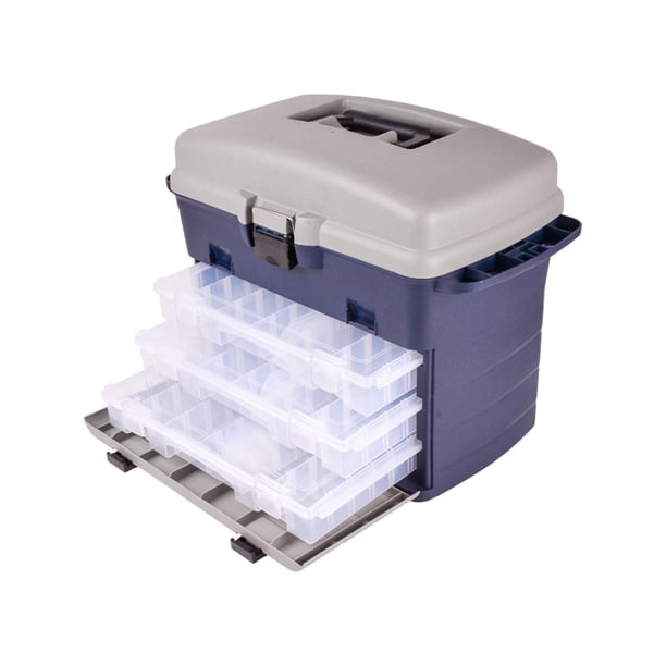 Caja de aparejos para equipo de pesca, estuche organizador ajustable, desmontable, de gran capacidad, fácil de transportar, para accesorios de pesca e