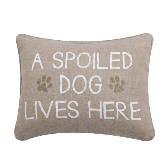 Levtex Home - Decorative Pillow (14 x 18in.) - Spoiled Dog - Natural, White and Gold