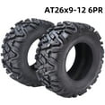 thumbnail image 2 of M optimized Set of 2 ATV UTV 26x9-12 Off-Road Tires 6 Ply Tubeless All-Terrain External Tires 26x9-12 6PR Off-Road All-Terrain Tires Tubeless, Black, 2 of 8