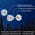 thumbnail image 2 of Gem Stone King 14K White Gold Sky Blue Topaz Stud Earrings for Women Men (1.00 Cttw, Gemstone Birthstone, Round 5MM), 2 of 6