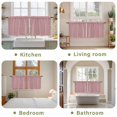 thumbnail image 6 of Vintage Nude Pink Tier Curtains, Farmhouse Retro Solid Color Linen Texture Light Filtering Kitchen Curtains, 2Pcs Rod Pocket Half Window Treatments Panels for Sink Cafe Cabinet Camper 27.5x36 Inches, 6 of 9