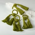 thumbnail image 2 of Saro Lifestyle TS090.I Jute Tassels Napkin Rings - Set of 4, 2 of 5