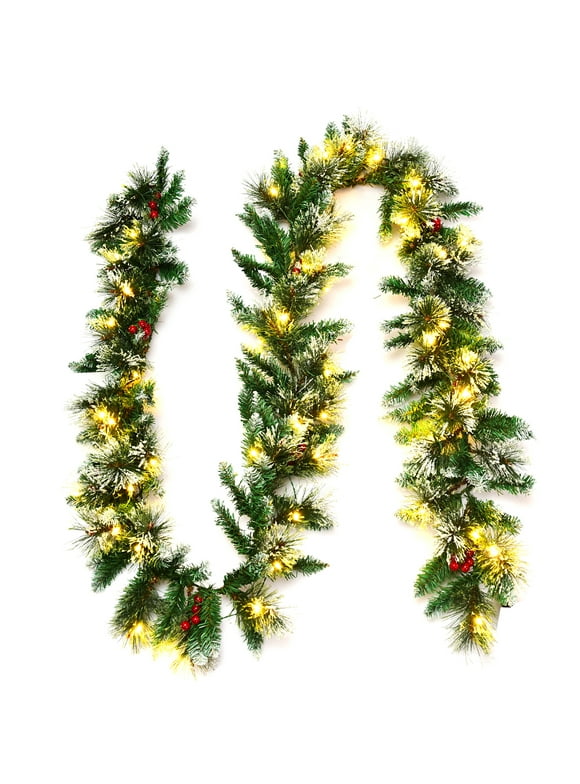 Flocked Christmas Garlands in Christmas Garlands