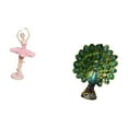 thumbnail image 5 of CarpNettore Graceful Ballerina Girl Figurine and Majestic Peacock Statue Resin Animal Sculpture Collection Elegant Birthday Gift Souvenir Tabletop Ornament for Office Study Room Bedroom Living, 5 of 8
