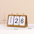 thumbnail image 2 of 2 Pieces Metal Frame Decorative Perpetual Calendar Page Turning Office Decor Sunnimix Calendario de escritorio, 2 of 5
