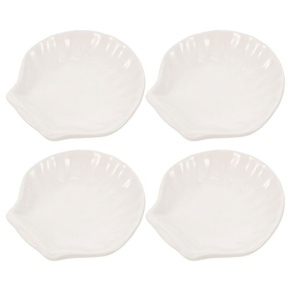 Tea Bag Saucer Ceramics Bags Dessert Plates Mantequillera Dipping for Restaurant 4 Pcs