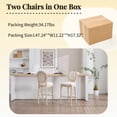 thumbnail image 3 of Noble House French Country 30" Height Bar Stools with Cushion Back and Carved Solid Wood Legs, Beige, Set of 2, 3 of 16