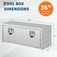 thumbnail image 3 of 36in Aluminum Truck Toolbox Waterproof Underbody Storage Organizer for Pickup Trailer RV - Heavy-Duty Lockable Box Silver, 3 of 8