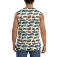 thumbnail image 4 of Bingfone Train Pattern Men's Tank Tops Workout Sleeveless Tee Shirts Running Beach Tanks for Men-Large, 4 of 7