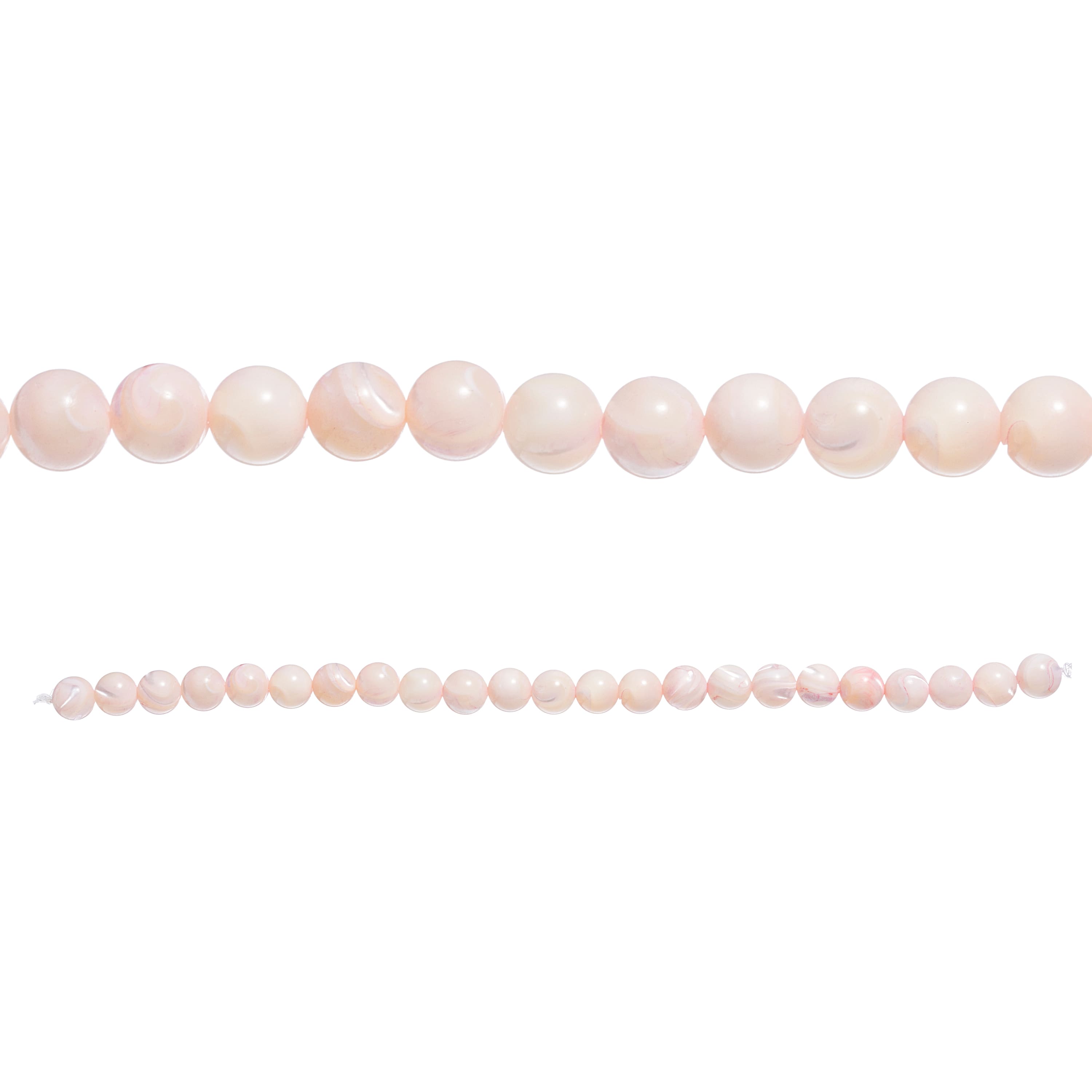 12 Pack Light Pink Mother of Pearl Round Beads, 8mm by Bead Landing