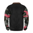 thumbnail image 4 of Men's Fall Winter Polo Zip Up Sweatshirt, Color Block Printed Camouflage Pullover for Casual Outfits, Weekend Wear and Fashion Forward Style,Hot Pink,L, 4 of 4