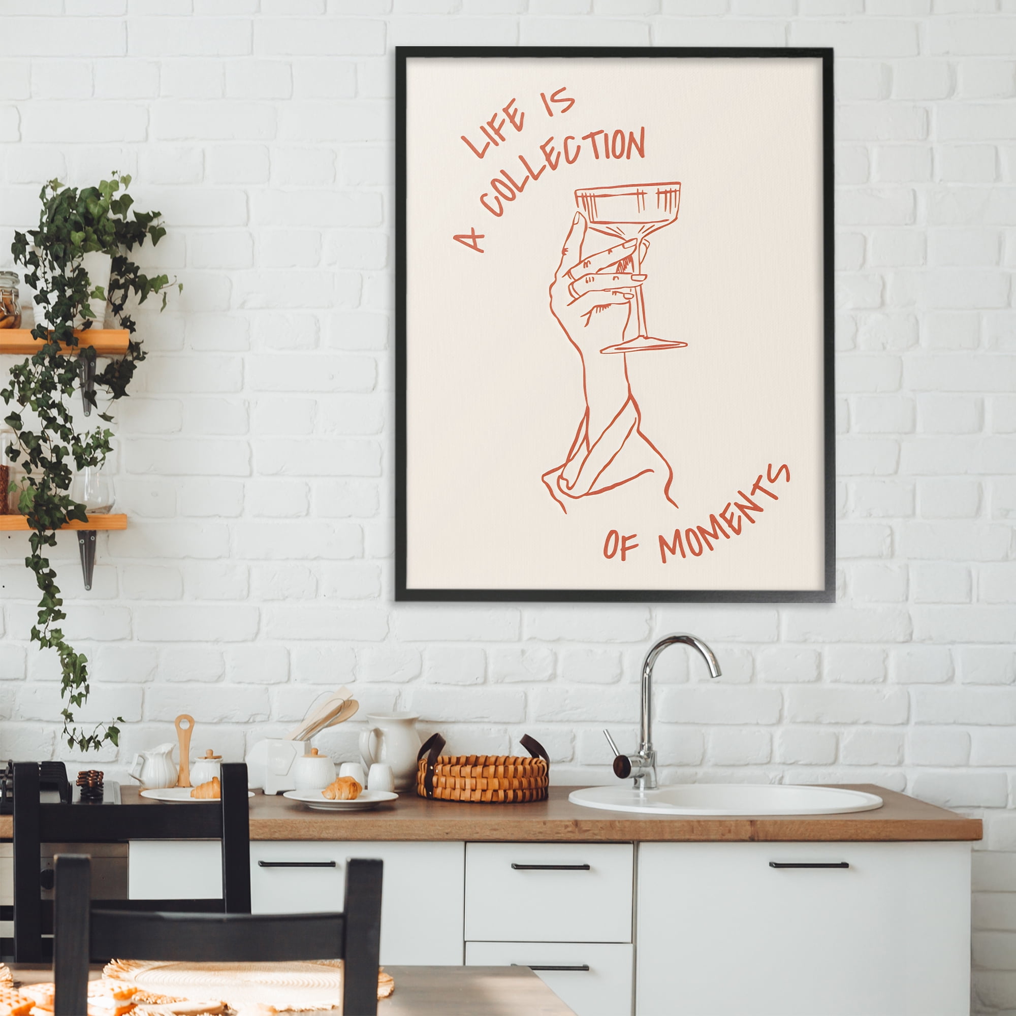 Stupell Industries Life Is A Collection of Moments Toast Black Framed Giclee Art, design by The Prints Vibe